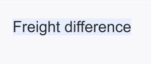 Freight difference